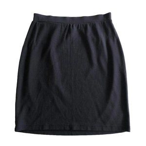 L.L. Bean Black Cotton Stretchy High Rise Fitted Mini Skirt Internal Pocket